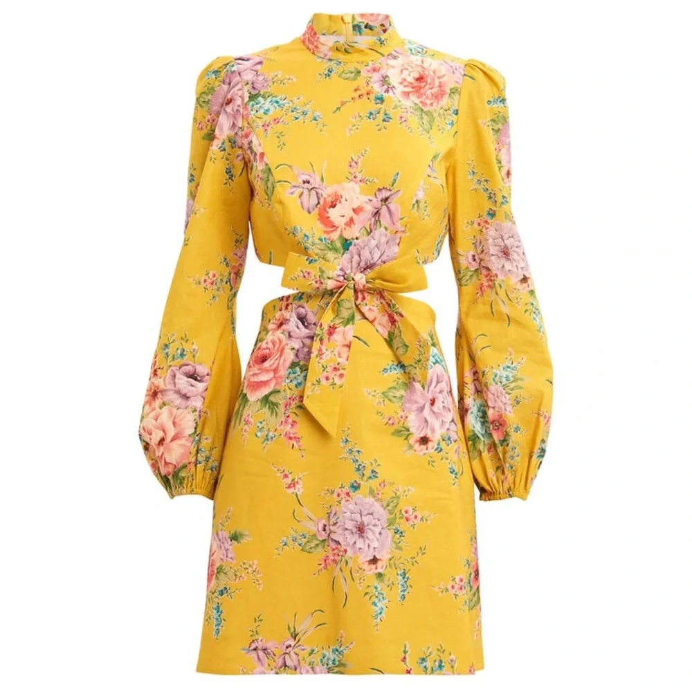 ZIMMERMANN Zinnia Bow Cut Out Mini Dress - Picture 4 of 16